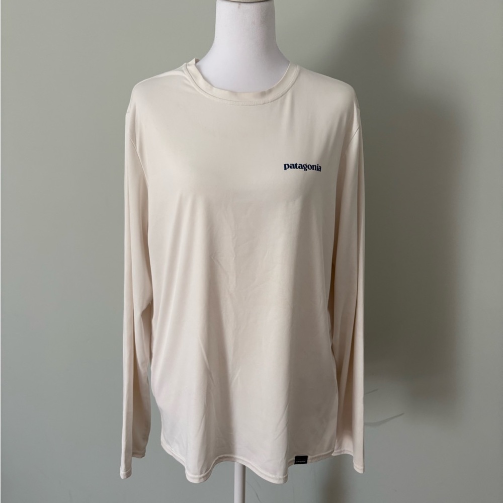 Patagonia Long Sleeve Crew Neck Tee in Cream